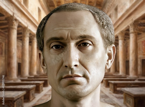 Gaius Julius Caesar was a Roman general and statesman who played a key role in the transformation of the Roman Republic into the Roman Empire photo
