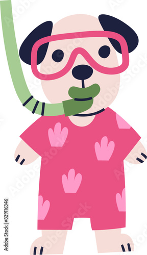 Dog With Snorkeling Mask