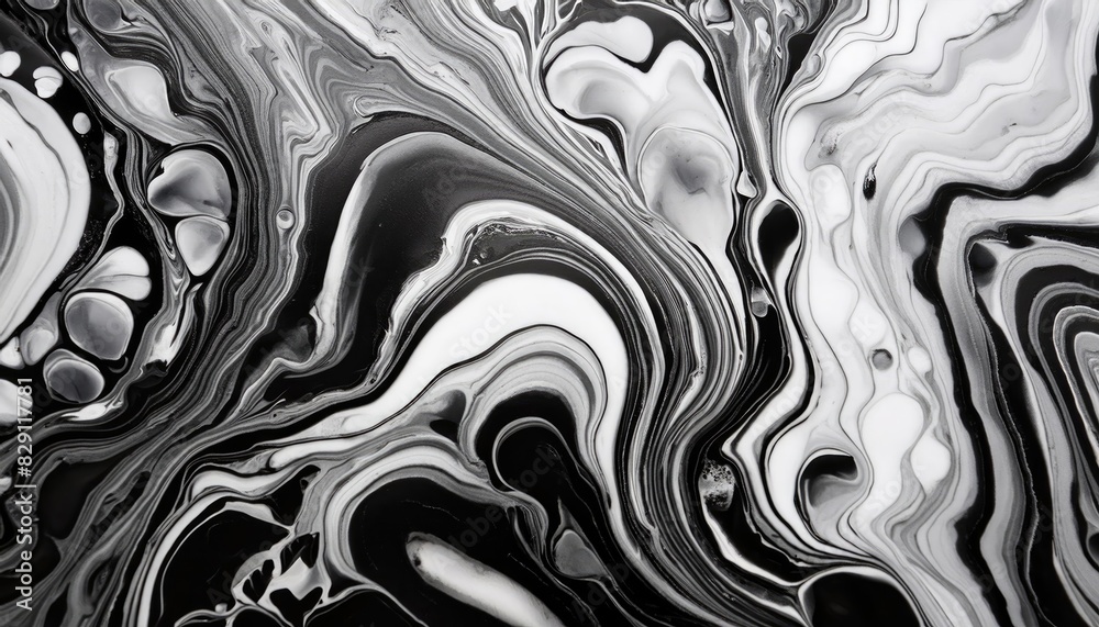 Black and White Fluid Art Black and White Fluid Art