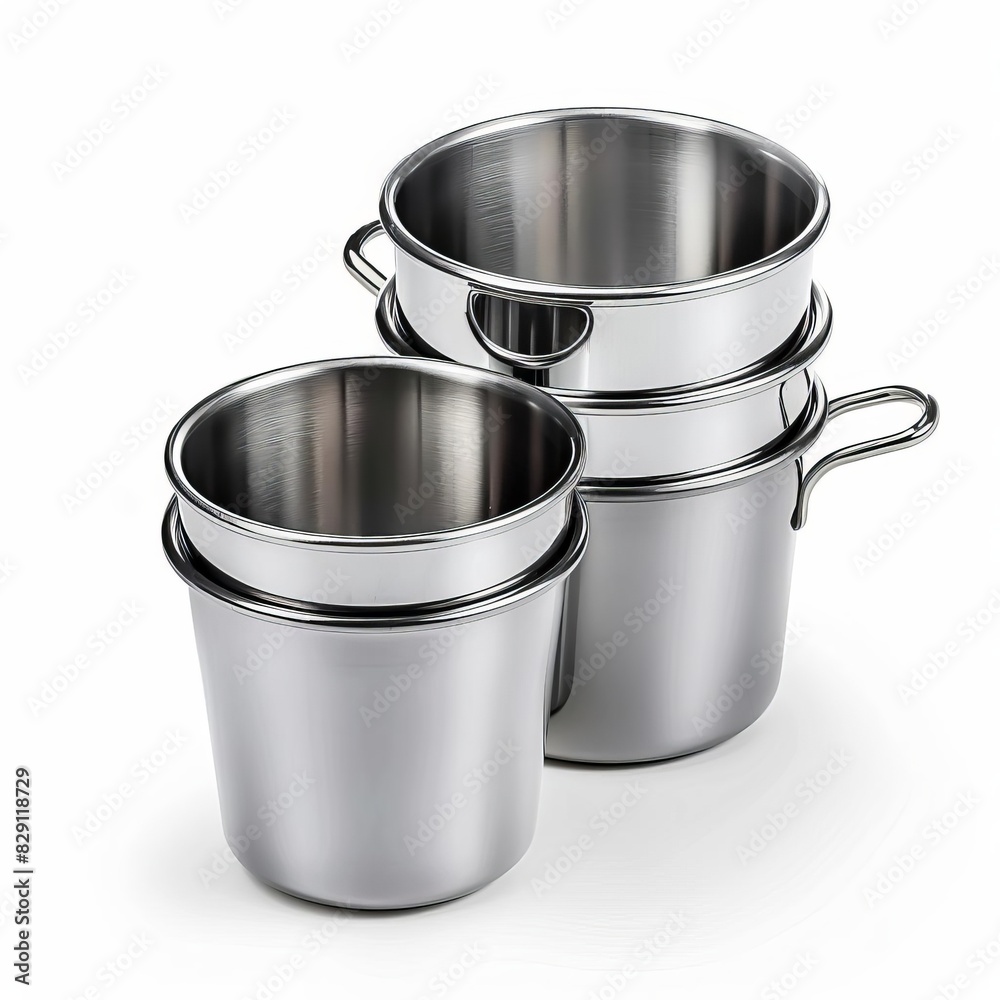 Modern style measuring cups with a sleek white background Modern style measuring cups with a sleek white background