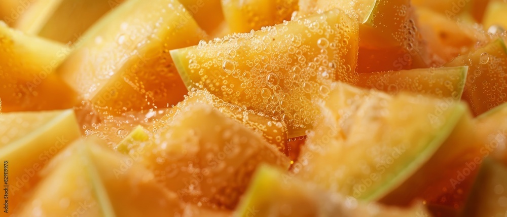 Melon fruit close-up. Pieces of melon. Melon fruit close-up. Pieces of melon.