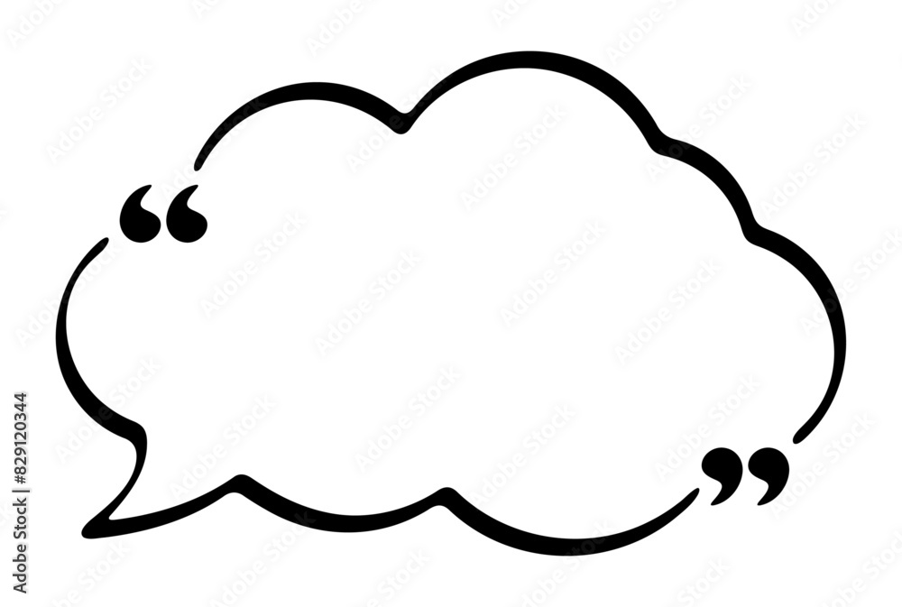Cloud Shaped Speech Bubble with Quotation Marks Cloud Shaped Speech Bubble with Quotation Marks