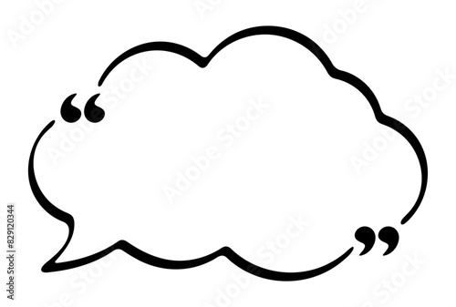 Cloud Shaped Speech Bubble with Quotation Marks