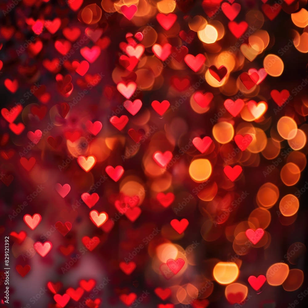 Hearts Light. Abstract Bokeh Background with Bright Red Hearts for Valentine's Day Hearts Light. Abstract Bokeh Background with Bright Red Hearts for Valentine's Day