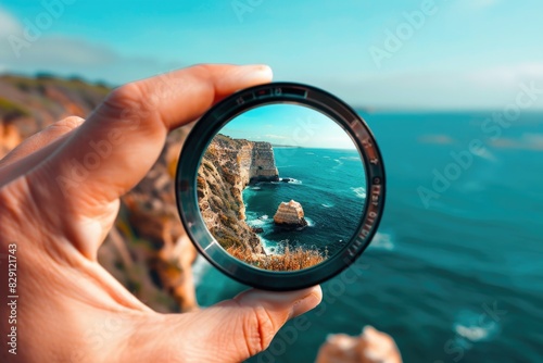 Hand Lens Adventure: Coastal View of Portugal in Tiny Thumbnail Image