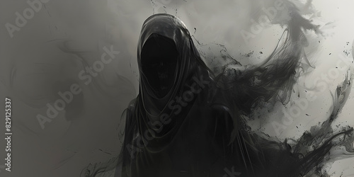 Grim reaper's cloak billowing in the wind. Grim reaper's cloak billowing in the wind. photo