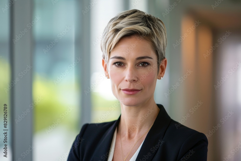 Confident business professional with blonde hair