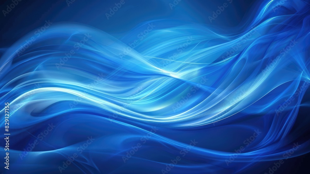 Abstract blue background featuring elegant waves and soft lighting effects Abstract blue background featuring elegant waves and soft lighting effects