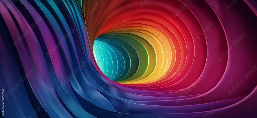 Vibrant abstract rainbow tunnel background