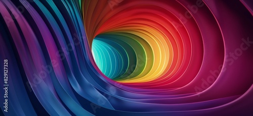 Vibrant abstract rainbow tunnel background