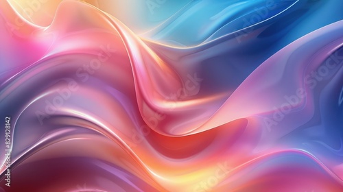 Abstract colorful wave background featuring dynamic curves and bright gradient lighting