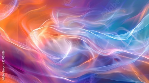 Abstract colorful wave background featuring dynamic light reflections and flowing wave patterns