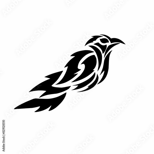illustration vector graphic of design abstract tribal art crow