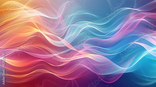 Abstract colorful wave background with delicate wave patterns and vibrant light accents