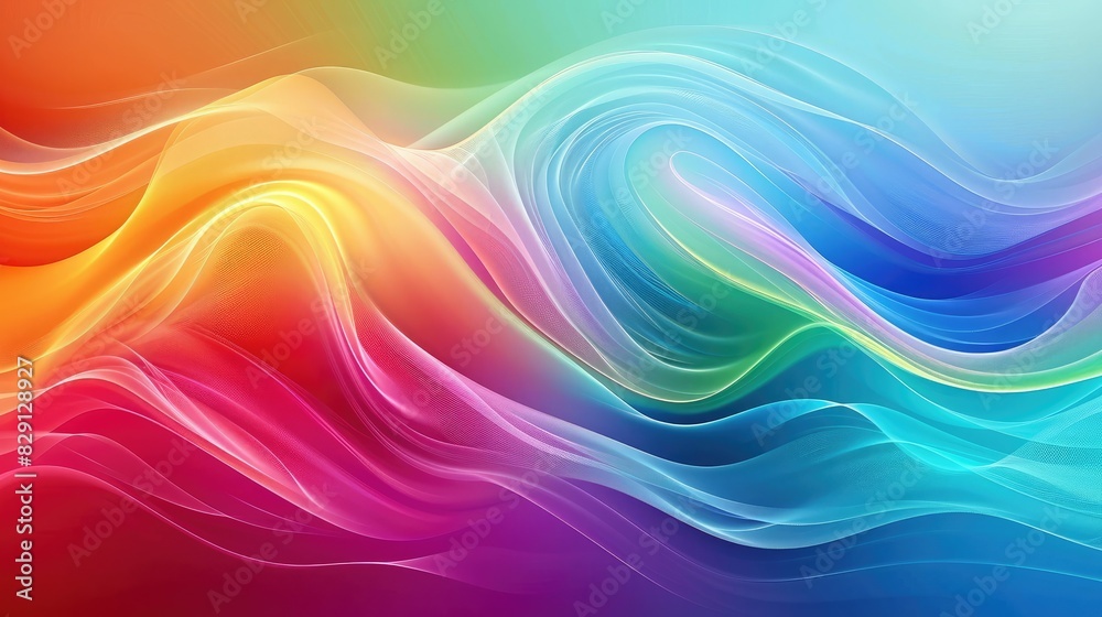 Abstract colorful wave background with layered wave elements and dynamic gradient effects Abstract colorful wave background with layered wave elements and dynamic gradient effects