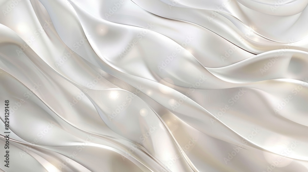 Fototapeta premium Abstract white background featuring elegant waves and soft lighting effects