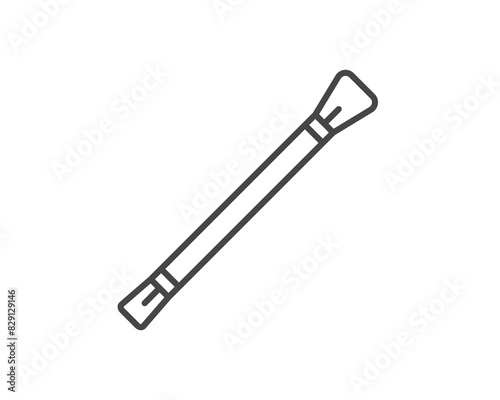 Makeup and cosmetics. Vector graphic icons of beauty brushes for face, powder, blush, eyeshadow.