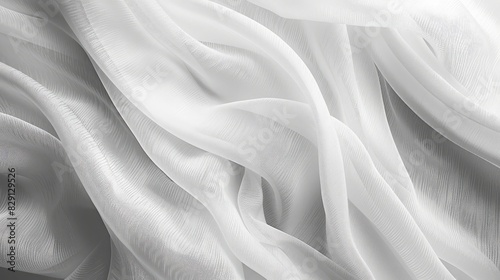 Abstract white fabric background featuring minimalistic folds and soft lighting transitions