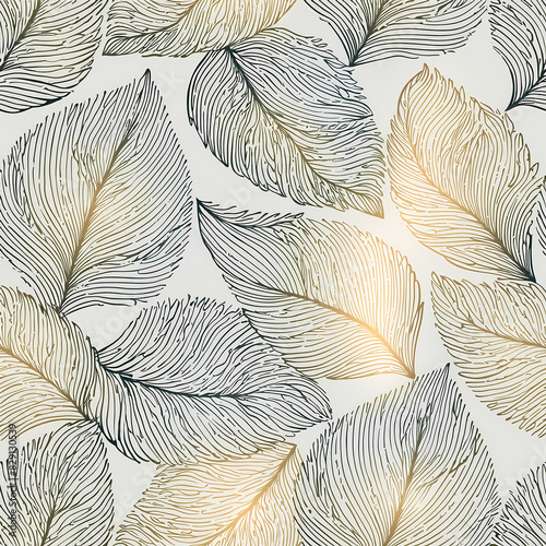 Golden, elegant, seamless pattern luxury lines, rich 