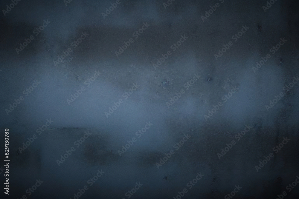 Fototapeta premium Black dark azure cobalt sapphire blue abstract background. Color gradient. Geometric shape. Wave, wavy curved line. Rough grunge grain noise. Light neon metallic shine shimmer bright. Design.