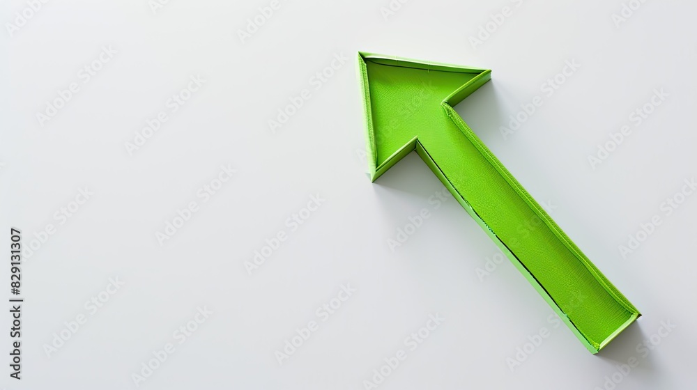 Vibrant green arrow pointing upwards on a white background, symbolizing growth and success Vibrant green arrow pointing upwards on a white background, symbolizing growth and success