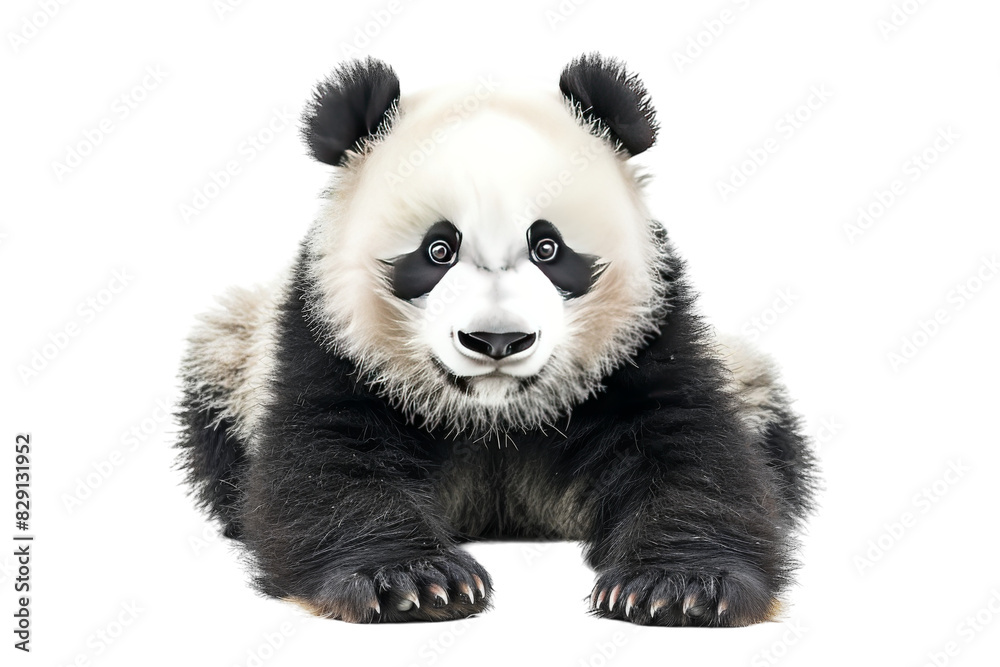 Playful Panda Cub Isolated on Transparent Background Playful Panda Cub Isolated on Transparent Background