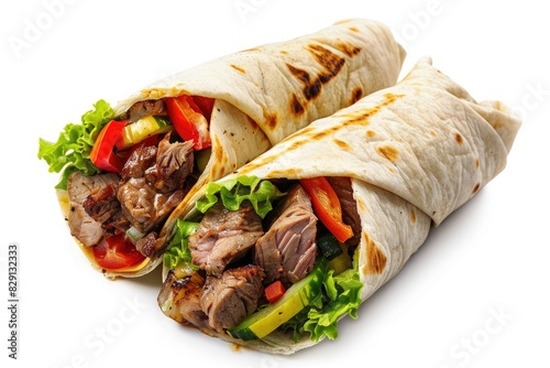 Delicious Beef Shawarma Wrap with Fresh Vegetables