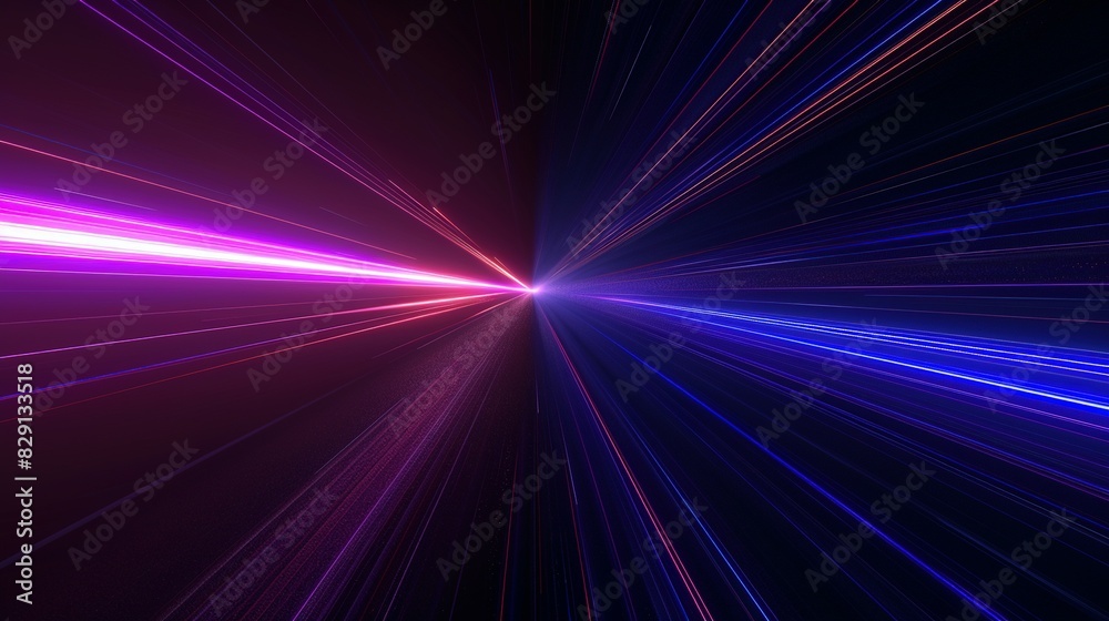 Blue-Purple Light Streaks in Dark Space: 3D Render of Hyperspeed Warp Blue-Purple Light Streaks in Dark Space: 3D Render of Hyperspeed Warp