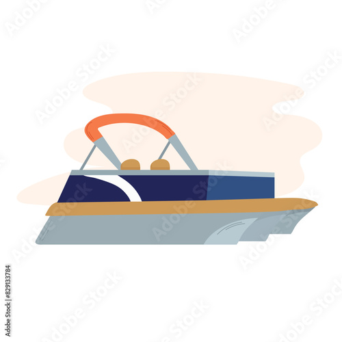 Pontoon boat icon clipart avatar logotype isolated vector illustration