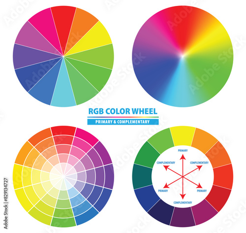 Set of color palette diagram isolated. 3D Illustration