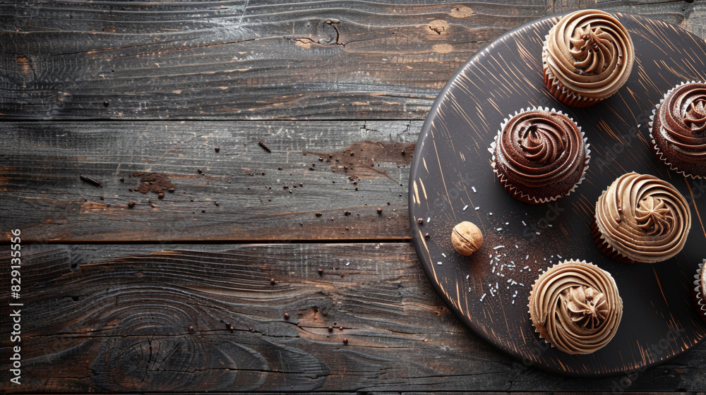 cupcakes on dark old wooden background cupcakes on dark old wooden background