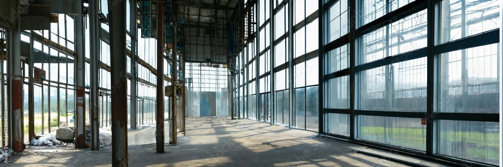 Glass in factory building Glass in factory building