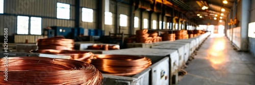 Copper wire in factory building