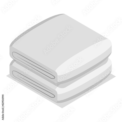 3D Isometric Flat Vector Set of Towels, Bathroom Textile. Item 5
