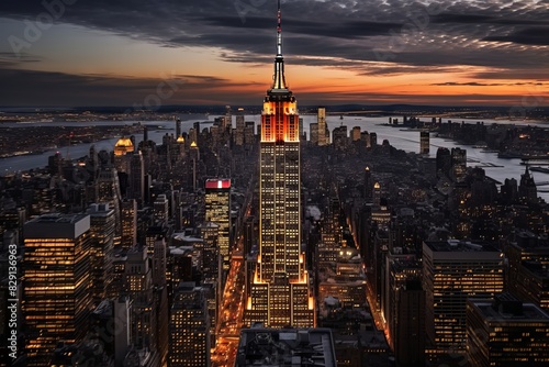 Night view of skyscrapers and streets