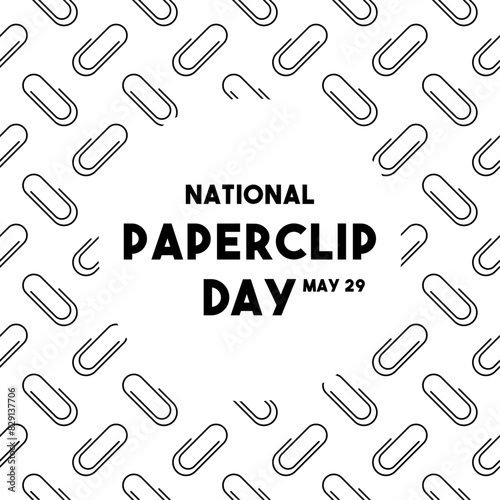 National Paperclip Day. May 29. Seamless pattern.