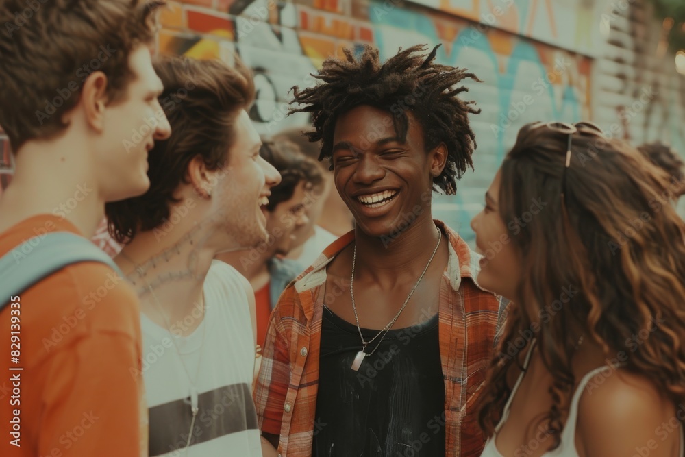 Group of young people having fun together. They are dancing and smiling. Group of young people having fun together. They are dancing and smiling.