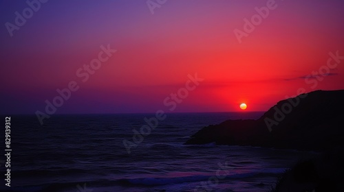 The sky is a canvas of greens and purples as the sun sets and the green flash makes its appearance.