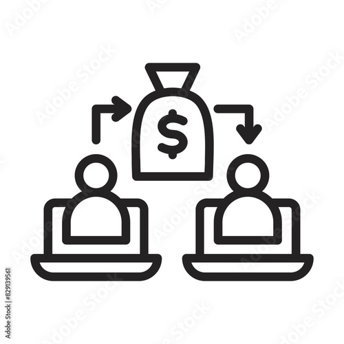 Peer To Peer Lending Icon