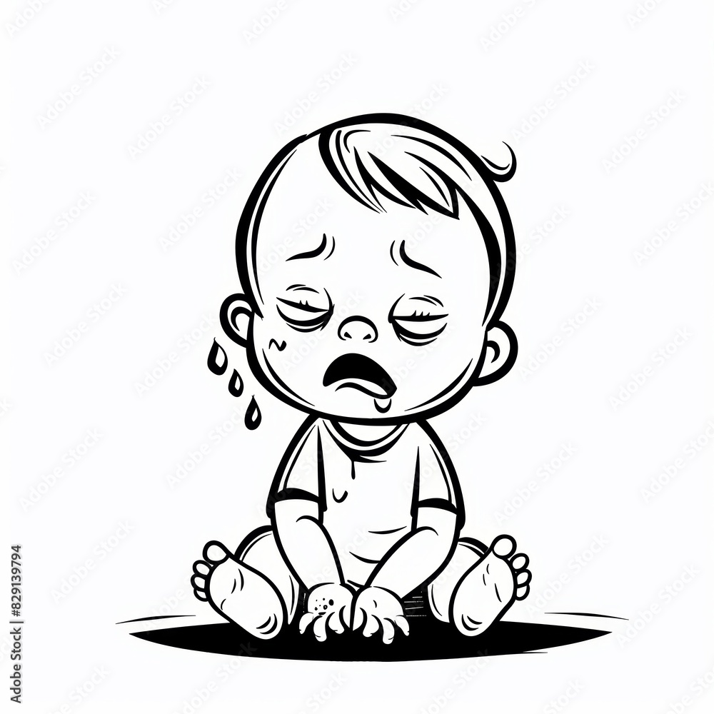 stick figure of crying baby simple draw sticker stick figure of crying baby simple draw sticker