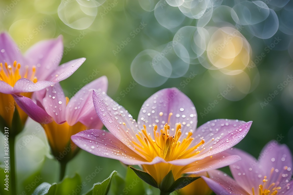 A bouquet of flowers with a few drops of water on them A bouquet of flowers with a few drops of water on them