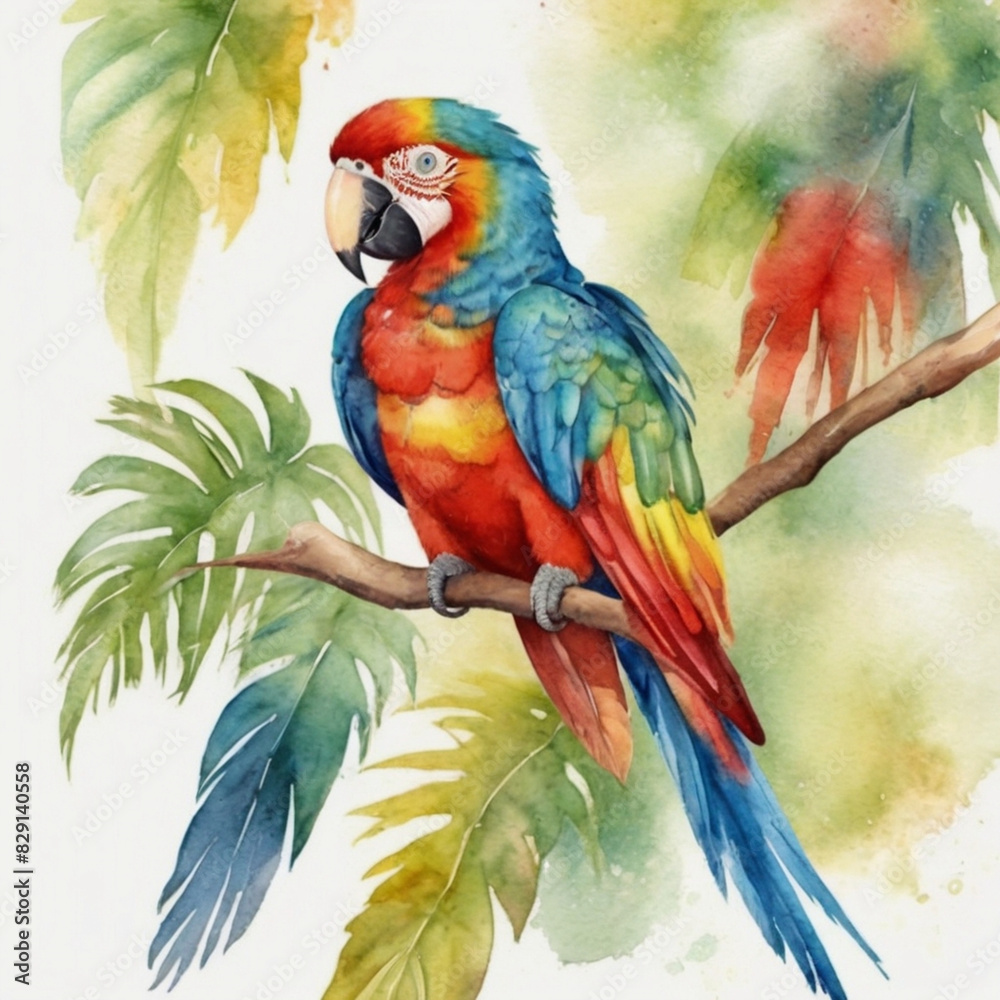 Fototapeta premium red and yellow macaw Generated by Ai 