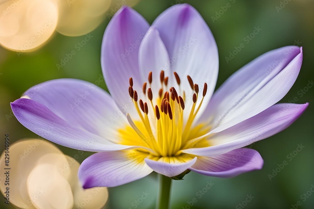 A purple flower with yellow center