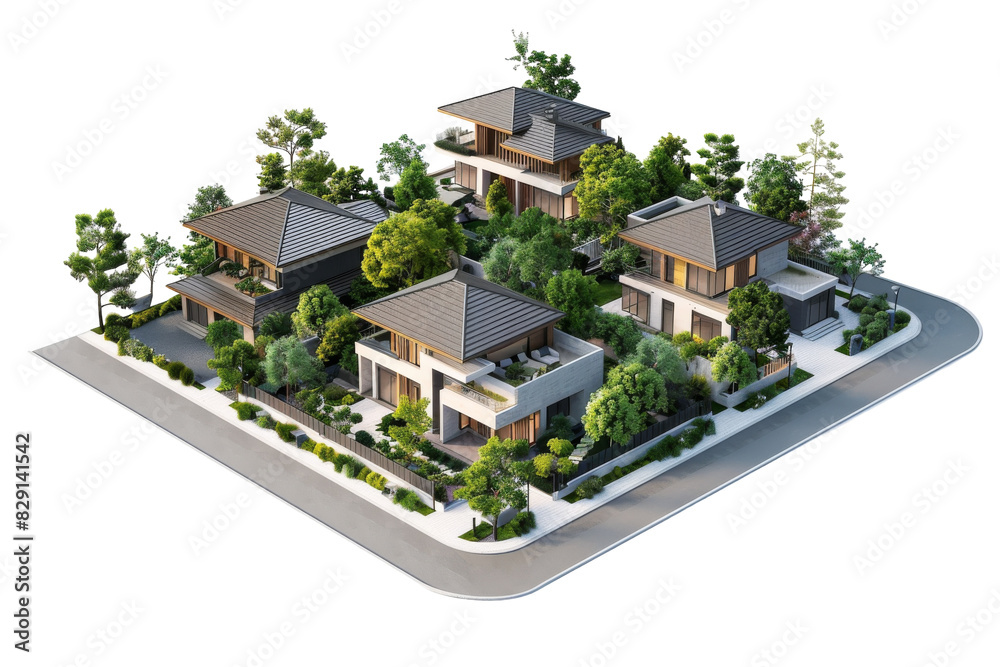 Spacious Contemporary House with Open Floor Plan Isolated on Transparent Background Spacious Contemporary House with Open Floor Plan Isolated on Transparent Background