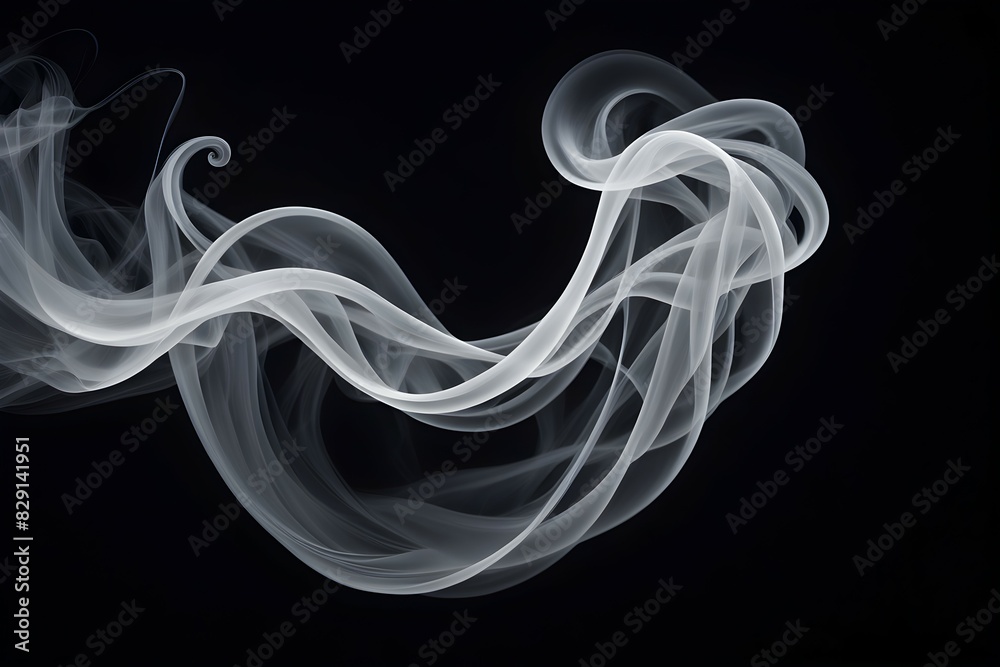 A long, white smoke trail is shown in black A long, white smoke trail is shown in black