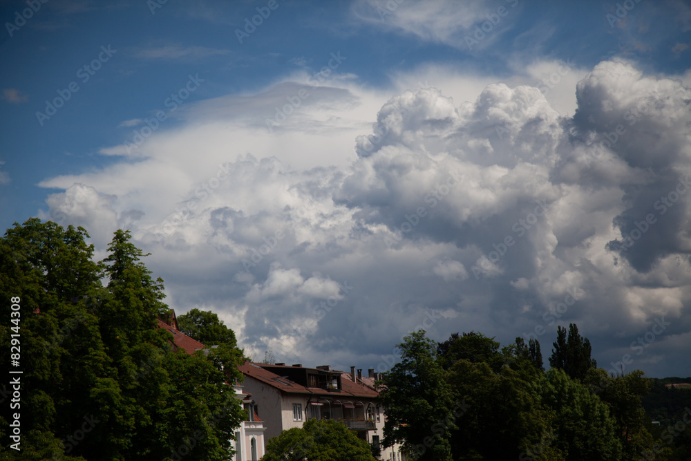 clouds over the house