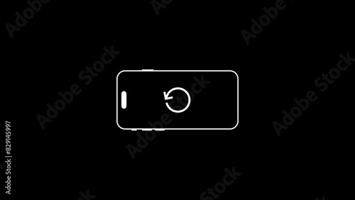 Rotate your phone. 4K Animation of Please Rotate Your Phone to Landscape 90 Rotation for Better Experience. Phone Rotation animation. Alpha channel. Transparent Background