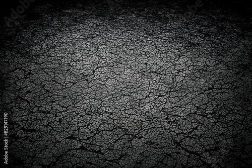 A black and white photo of a cracked and broken surface