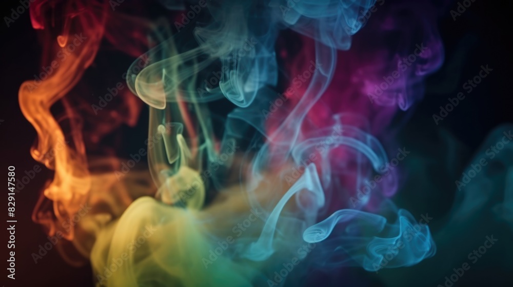 Fototapeta premium Colored toxic smoke or vapor. Bokeh. AI generative.