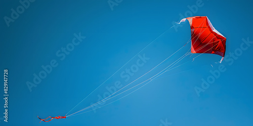 Ttulo Pipa colorida voando alto em um cu azul claro